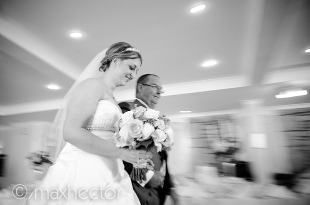 Rhiannon walking up aisle