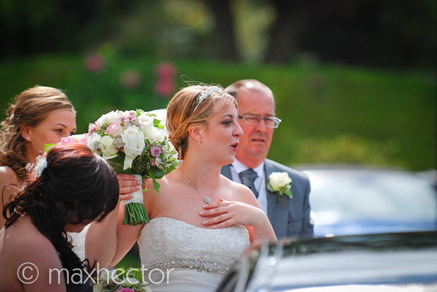 Rhiannon getting out of car.